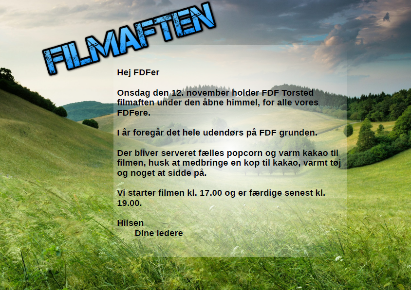 Udendørs filmaften 2025