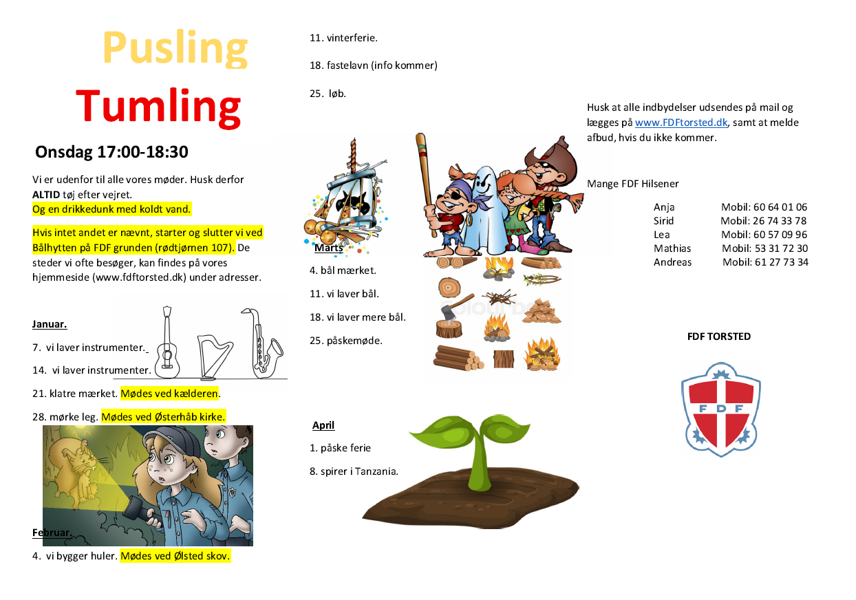 Puslinge program jan marts 2026