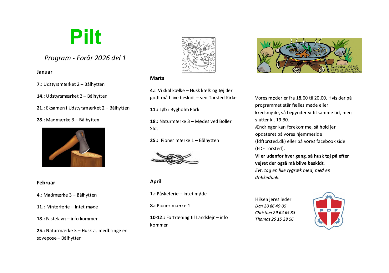 Piltebrogram forår 2026
